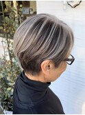 ハンサムショートバレイヤージュコントラスト