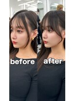 アマトウキョウ アユンチェ(AMA TOKYO×AYUNCHE)&nbsp;前髪顔まわり韓国ヘアレイヤーカットサイドバンク2wayバンク韓国