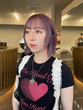 スリー バイ ベルベット 博多(THREE... by velvet) ラベンダーベージュ♪ブリーチカラー/ミルクティー/オージュア