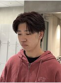 ブリーチなしボルドーナチュラルセンターパート赤
