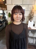 ファスナー(fustener) ボブパーマ×チェリーレッド