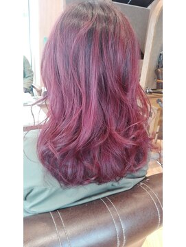 アグ ヘアー ビオラ 弘前駅前店(Agu hair viola) ブリーチ　バレイヤージュ　ピンク　バイオレット