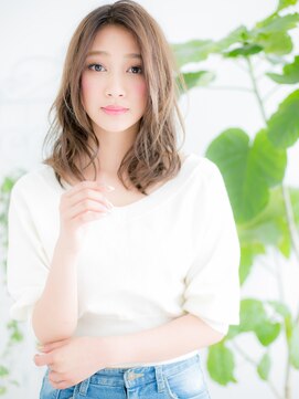 レアワンハナレ センター北美容院(lea/1 HANARE) センター北/髪質改善/シルキーベージュ☆波巻きルーズへアa