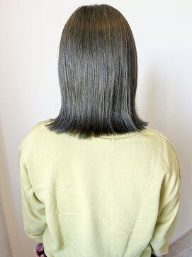 ラミエ バイ メルト 吉祥寺(lamie by melt) "久保田"オリーブベージュ切りっぱなしボブくすみカラー
