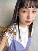パッツン前髪&パッツンストレート