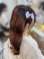 アトリエビューティーアミュ(atelier beauty AmU) 推し活 ライブ 量産型 編み込みハーフツインお団子×リボン