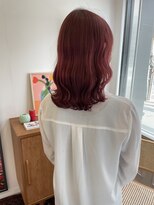 ヘアーアイスカルテット(HAIR ICI QUARTET) 大人可愛いふんわりカールチェリーレッドカラーブリーチ