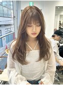 ブリーチなし透明感カラー/韓国風レイヤーこなれミディ/新宿