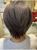 【脱白髪め】白髪ぼかしブリーチ　ロートーンシルバー