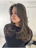 レイヤーカット地毛ハイライト西海岸海外風カーテンバング