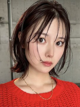 ロシェ 横浜店(loche) 黒髪外ハネボブ×似合わせカット×ダークアッシュ[横浜]