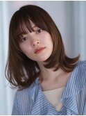 くびれヘア　縮毛矯正　ストレート　ボブ　ミディアム　前髪