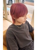 ハイトーン/ブリーチ/ウルフカット/ワインレッド/秋カラー