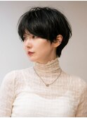 マッシュショート ダークアッシュ 似合わせカット