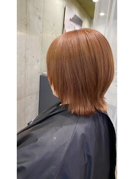 艶オレンジブラウン×軽やかレイヤーボブ【EDGE】