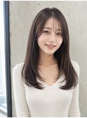 ナチュラルレイヤー×シースルーバング/セミロング20代30代池袋