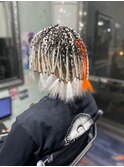 white　orange　ブレイズヘアー　TRICKstyle！