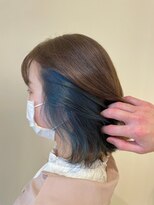 ブロッサム 東中野店&nbsp;バレイヤージュ/ハイライトカラー/薄めバング/イヤリングカラー