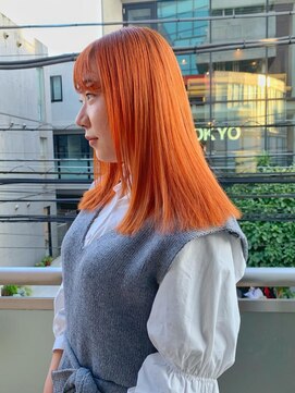 アルカナ 明治神宮前原宿(ARCANA) ウルフカット　ボブ　オレンジカラー　オレンジベージュ