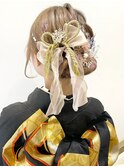 卒業式 成人式 振袖 袴 着付け ヘアセット 金箔 水引 シニヨン