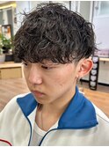波巻きスパイラルパーマメンズマッシュツイストスパイラルパーマ