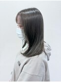 ブリーチなしアッシュグレー