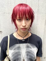 レコ 渋谷(LECO)&nbsp;シャギーショートウルフレイヤーカットディープレッドカラー