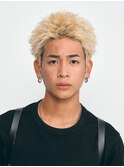 心斎橋スパイキーパーマビジネスヘアフェザーショートパーマ緩め
