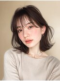 マロンベージュ/Aラインボブ/かきあげ/インナーカラー[新宿駅]