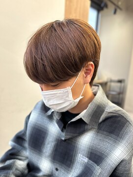 エルマーク 堺東(L-MARK) マッシュナチュラルカラーマッシュメンズヘアカラーツーブロック