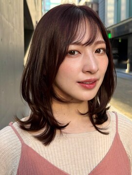 ガーデン 銀座(GARDEN) 顔周りレイヤー/小顔/モカブラウン/くびれミディアム/20代30代