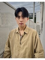 ブランコトレス 鏡島(BLANCO tres) ニュアンスパーマ/センターパート/毛流れパーマ