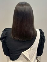 オレンジペコ(orange peco)&nbsp;透明感カラー アッシュブラック セミロング 美髪 30代 髪質改善