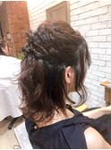 ふじゆきアレンジ ねじりんこハーフアップ