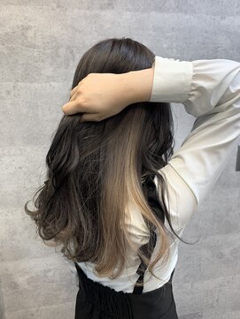 キャラ シャローネ 池袋(Chara Chalone) グレージュ/ハイトーンインナーカラー/ロング【池袋/髪質改善】