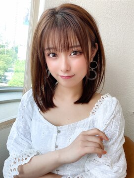 アフロート ディル(AFLOAT D'L) 大人かわいい 小顔ボブ ひし形シルエット グレージュ