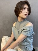 大人可愛い無造作ショートボブ★ダークブラウン30代40代