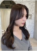 フェイスレイヤー 顔周りカット グレージュ