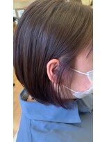 アメイジングヘアー 中沢店(AMAZING HAIR)&nbsp;イヤリングカラー/ナチュラルピンク/ブリーチ/内巻きボブ/透明感