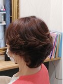 スタイリングショートココアブラウンひし形ショートボブ