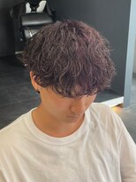 バース バイ ハピネス(BIRTH by happiness)&nbsp;波巻きパーマ　パープルカラー　刈り上げマッシュ