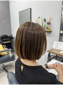 サラサラ平行ボブ×アッシュベージュ