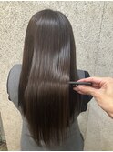 縮毛矯正 髪質改善 グレージュ 艶 ロング