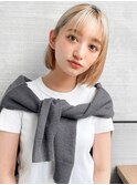 イヤリングカラー　ボブ　大人かわいい　フェザーバング