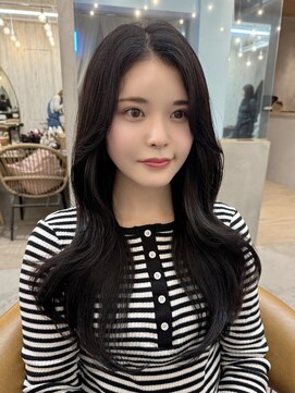 ロンドアジュール 横浜(Lond azur) 髪質改善縮毛矯正レイヤーカット顔周り前髪韓国ミニウルフ/横浜