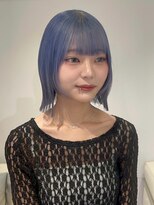 ベレーザ 川越(Beleza)&nbsp;ba13596_ブルーアッシュハイトーンカラー透明感切りっぱなしボブ