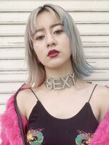 アルバム 銀座(ALBUM GINZA)&nbsp;センター分けナチュラルボブ_毛先パーマことりベージュ_46456