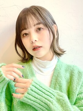 アフロートリノ(AFLOAT Leino) 【修】20代30代40代◎透明感カラー×韓国切りぱなしボブ