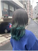 【矢後あやこ】派手髪グラデーションカラー リーフグリーン