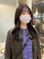 ヘアデザイン ソラ(Sola)&nbsp;暗髪ナチュラル艶ブラウン×2wayバングで韓国風